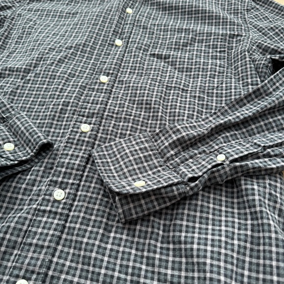 J Crew Men’s Long Sleeve Plaid Button Up Shirt Gray Black Organic Cotton - Picture 8 of 8